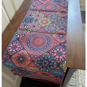 Boho Table Runner Bohemian Cottage Farmhouse Decor Dining Decorative Cloth 13x72
